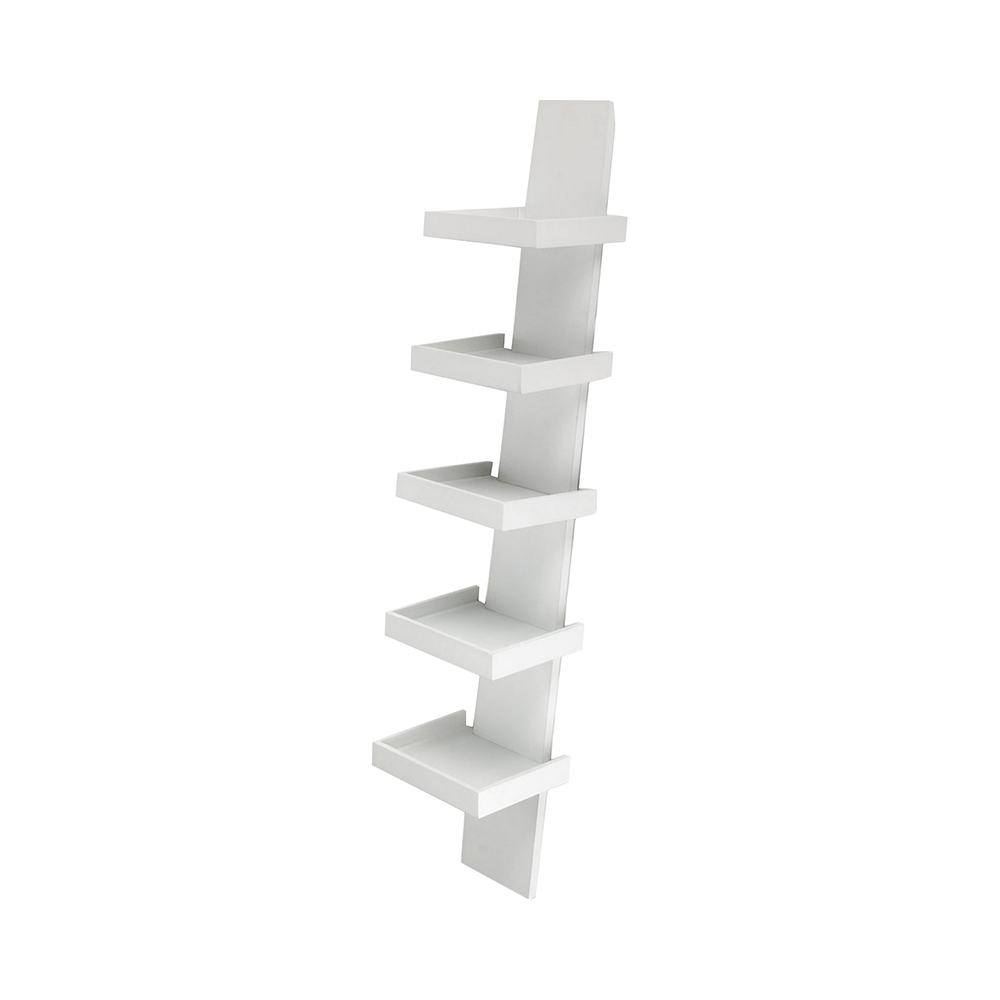 Estante de parede moderna de design com 5 prateleiras h155cm Erie White