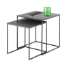 Conjunto de 2 mesas de centro quadradas em metal antracite cinzento Omaha Oferta