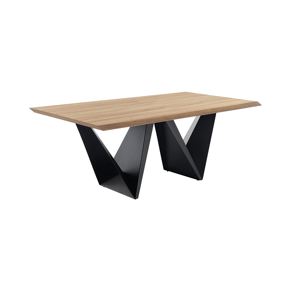 Mesa de jantar 200x100cm moderna com base geométrica 8 lugares Dabliu