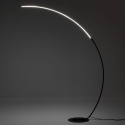 Candeeiro de pé em arco de alumínio fosco com LED 175 cm preto Nampa Venda