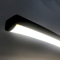 Candeeiro de pé em arco de alumínio fosco com LED 175 cm preto Nampa Saldos
