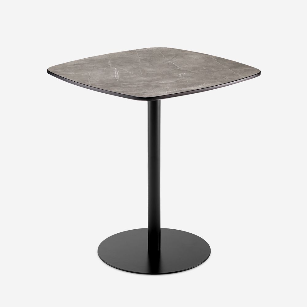 Mesa de jantar 70x70cm para restaurante de cozinha efeito mármore preto Mikee+