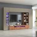 Estante de Parede para Sala Moderna com Vitrine e Biblioteca Egypt WT Promoção