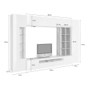 Estante de Parede para Sala Moderna com Vitrine e Biblioteca Egypt WT Catálogo