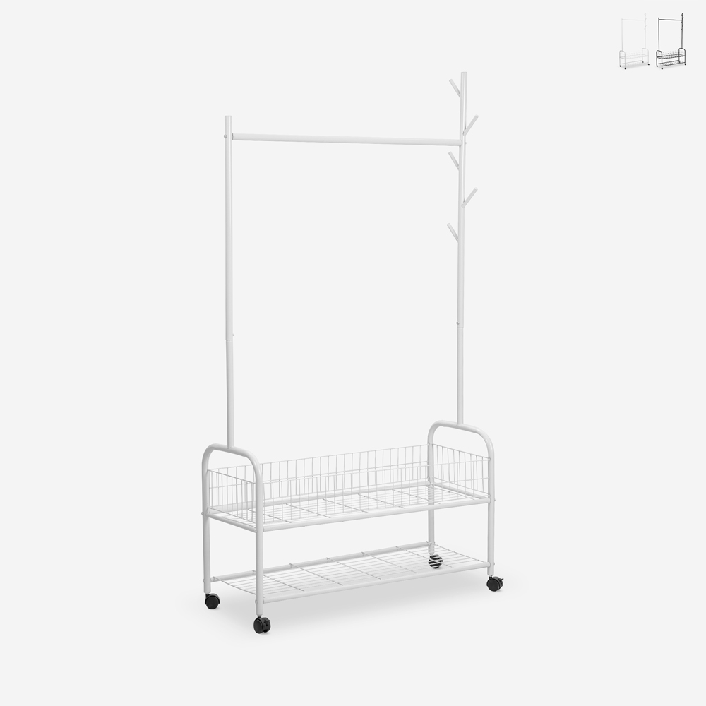 Suporte para cabides com rodas e suporte em metal Lamy