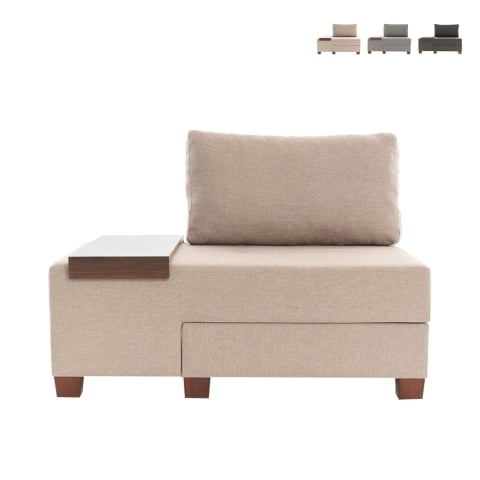 Poltrona cama chaise longue esquerda dobrável em linho Betty Left Promoção