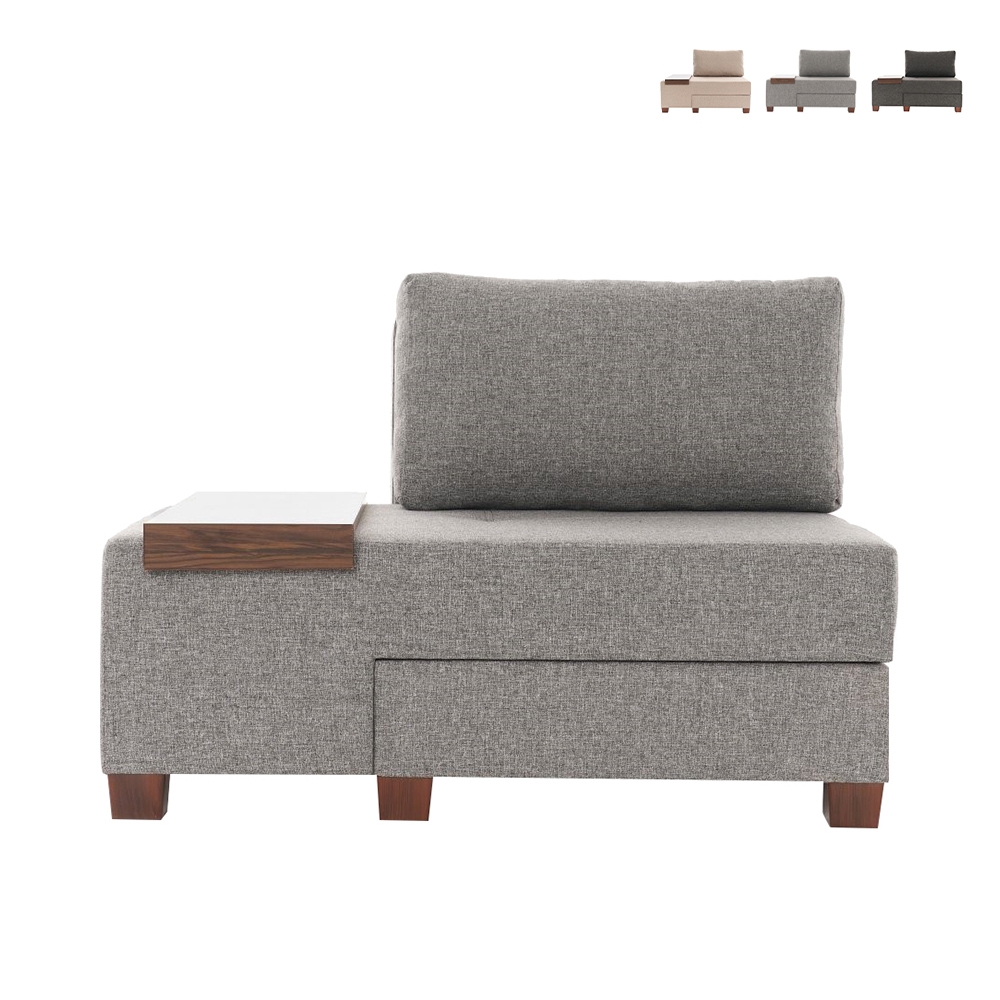 Chaise longue cama dobrável em linho Betty Left lado esquerdo Venda