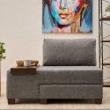 Chaise longue cama dobrável em linho Betty Left lado esquerdo Modelo