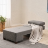 Chaise longue cama dobrável em linho Betty Left lado esquerdo Medidas