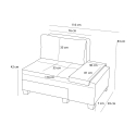 Chaise longue cama dobrável em linho Betty Left lado esquerdo 