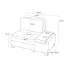 Chaise longue cama dobrável em linho Betty Left lado esquerdo 