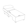 Chaise longue cama dobrável em linho Betty Left lado esquerdo 