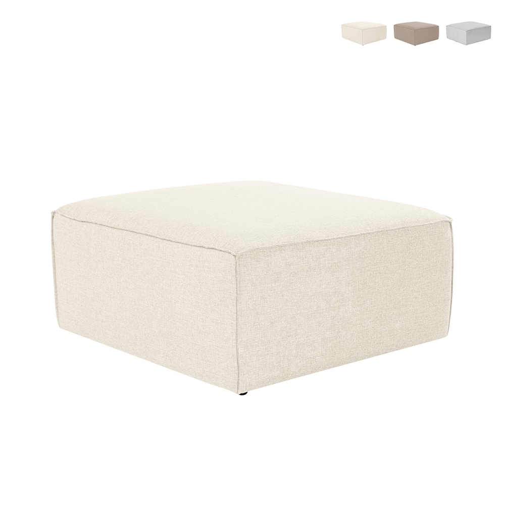 Puff moderno quadrado em linho 85x85cm Fora P