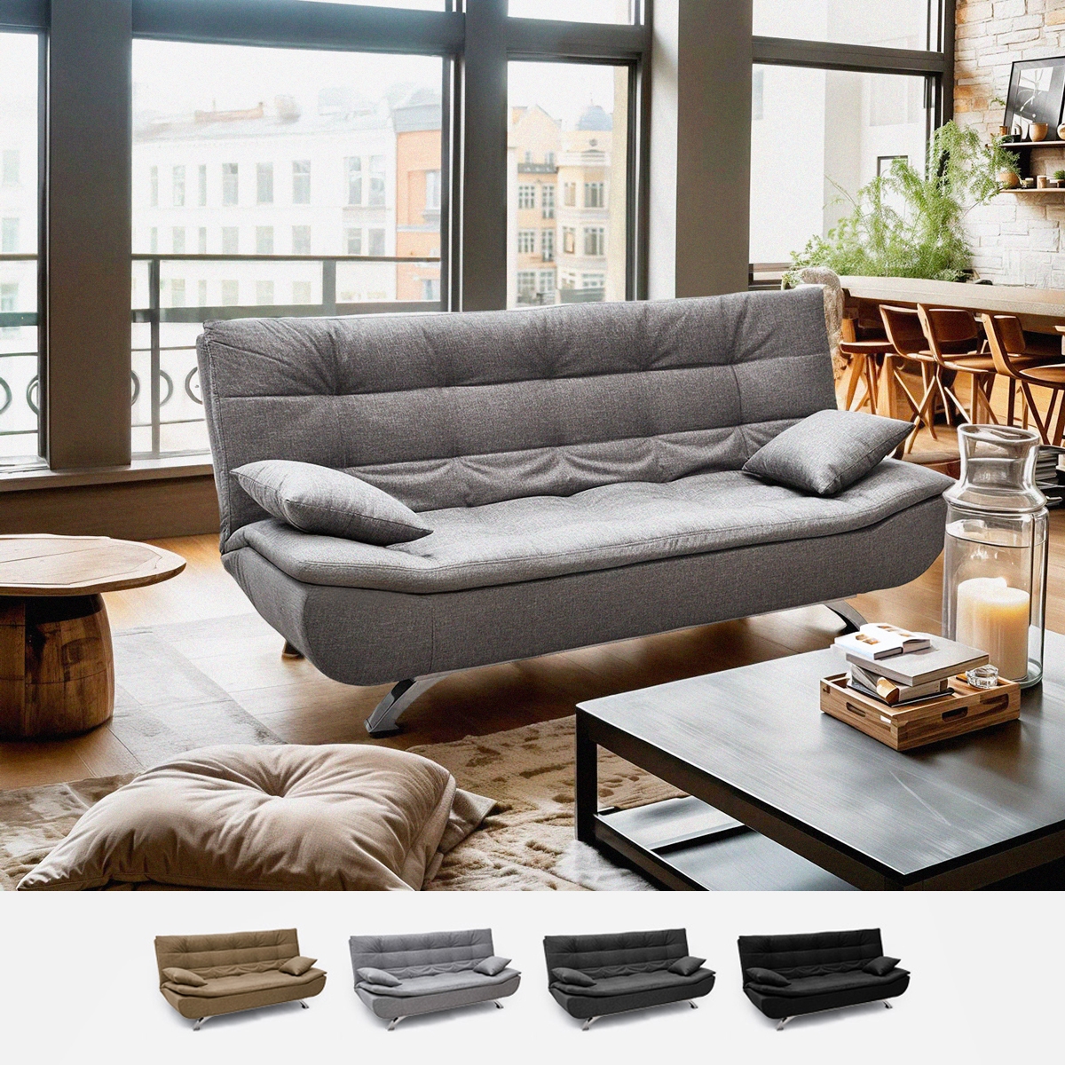 Sofá-cama 2 lugares c/Almofadas Moderno Elegante Reclinável Centenário Promoção Sofá-cama 2 lugares c/Almofadas Moderno Elegante Reclinável Centenário Promoção