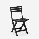 Cadeira dobrável compacta em polipropileno branco e preto para jardim Closy Oferta