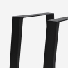 Conjunto de 2 pernas para mesa de jantar em forma de trapézio de metal preto Flare Venda