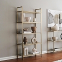 Estante de parede 165cm em metal dourado com prateleiras em vidro Lola Tall Promoção