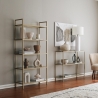 Estante de parede 165cm em metal dourado com prateleiras em vidro Lola Tall Venda