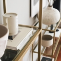 Estante de parede 165cm em metal dourado com prateleiras em vidro Lola Tall Saldos