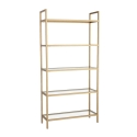 Estante de parede 165cm em metal dourado com prateleiras em vidro Lola Tall Descontos