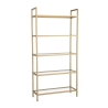 Estante de parede 165cm em metal dourado com prateleiras em vidro Lola Tall Descontos
