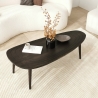 Mesa de centro moderna em madeira oval assimétrica 115x50cm Sweet Venda