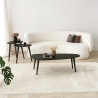 Mesa de centro moderna em madeira oval assimétrica 115x50cm Sweet Catálogo