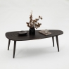 Mesa de centro moderna em madeira oval assimétrica 115x50cm Sweet Escolha