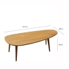 Mesa de centro moderna em madeira oval assimétrica 115x50cm Sweet 