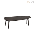 Mesa de centro moderna em madeira oval assimétrica 115x50cm Sweet Promoção