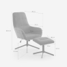 Poltrona de relaxamento ergonómica em tecido cinza com apoio para os pés Asher Catálogo