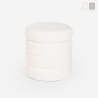 Pufe bouclé cilíndrico com armazenamento para sala de estar Mugi Promoção