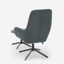 Poltrona de relaxamento ergonómica em tecido cinza com apoio para os pés Asher Saldos
