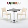 Conjunto de mesa Quadrada preta c/2 cadeiras 70x70 Mojito Promoção