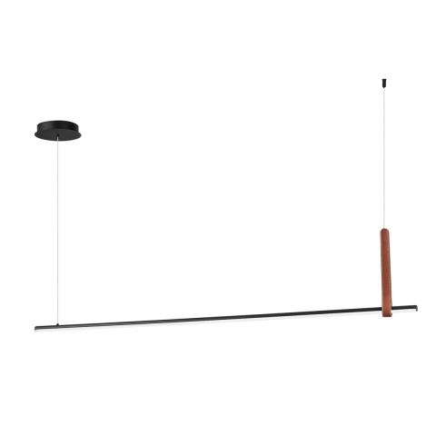 Lâmpada de suspensão LED 150cm em metal preto Regoli L Promoção