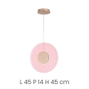 Candeeiro de suspensão LED Ø45cm com vidro granulado Candy Catálogo