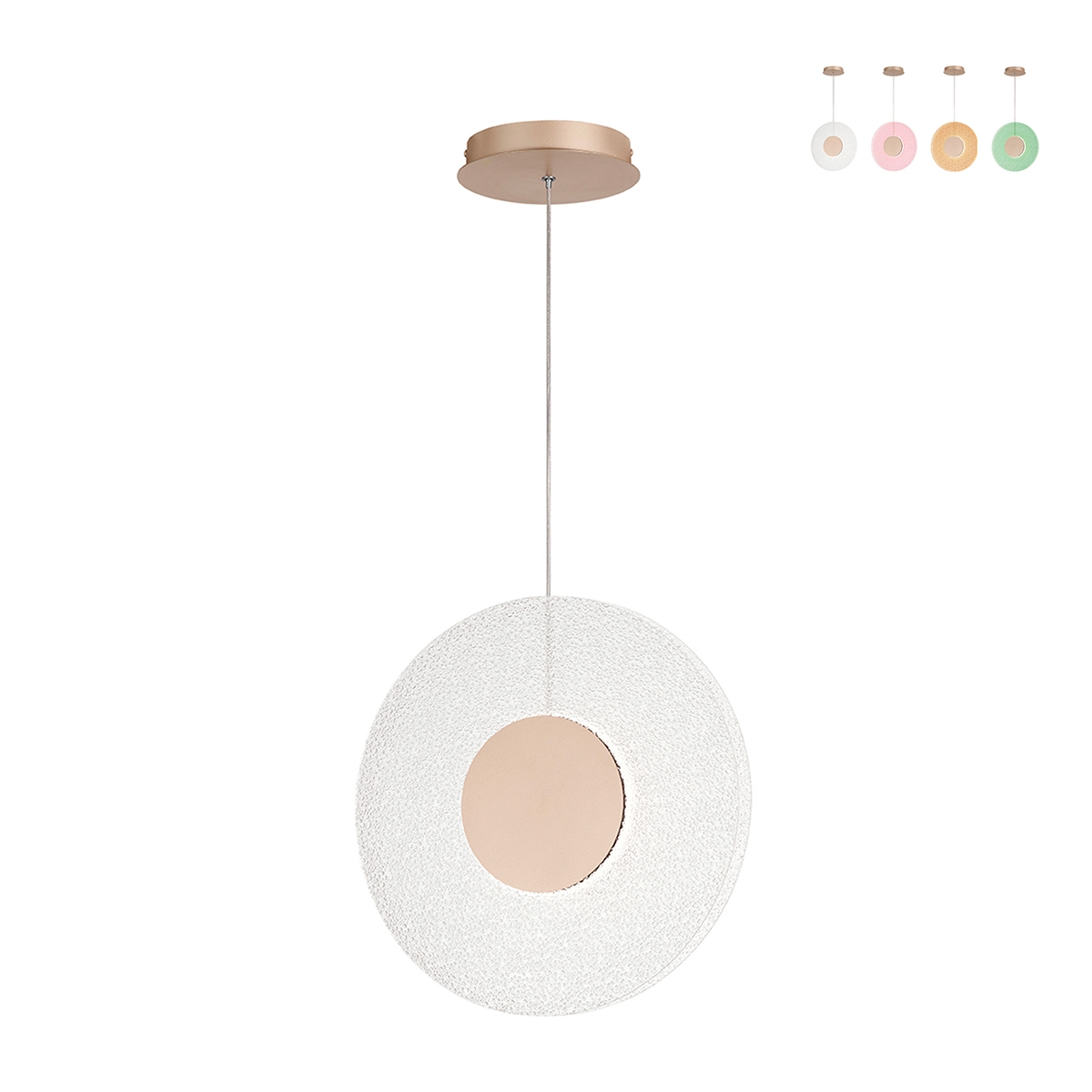Candeeiro de suspensão LED Ø45cm com vidro granulado Candy Oferta