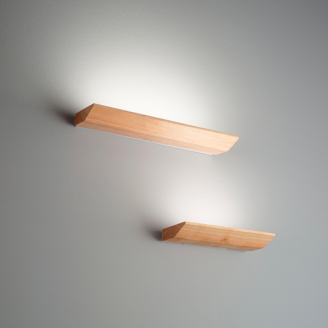 Aplique de parede de madeira e vidro com LED e dimmer Linus Promoção