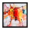 Quadro abstrato moderno 64x64cm pintado em plexiglas moldura preta Tzarb Oferta