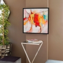 Quadro abstrato moderno 64x64cm pintado em plexiglas moldura preta Tzarb Venda