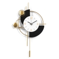 Relógio de parede moderno 46x77cm metal dourado design geométrico Sfera Promoção