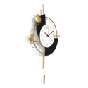 Relógio de parede moderno 46x77cm metal dourado design geométrico Sfera Saldos