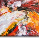 Tela abstrata 100x100cm impressão em tela decoração em relevo Kanea Oferta