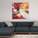 Tela abstrata 100x100cm impressão em tela decoração em relevo Kanea Venda