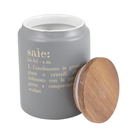 Frasco de sal cinza com tampa de bambu 0,8L Victionary I Promoção