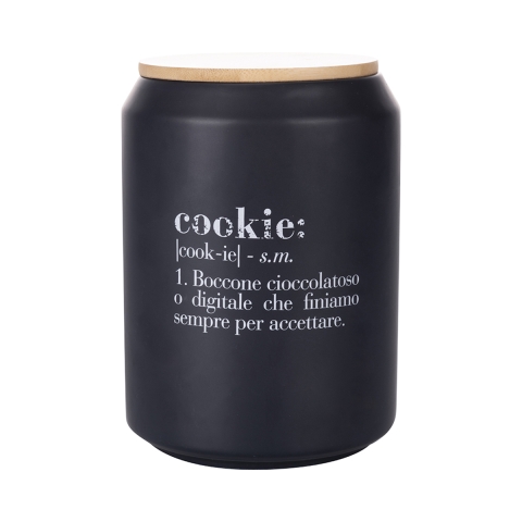 Frasco preto para bolachas com tampa de bambu 1,6L Victionary G Promoção
