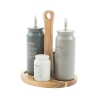 Conjunto de 5 peças para condimentos com suporte em madeira e garrafa de óleo em grés Victionary B Oferta