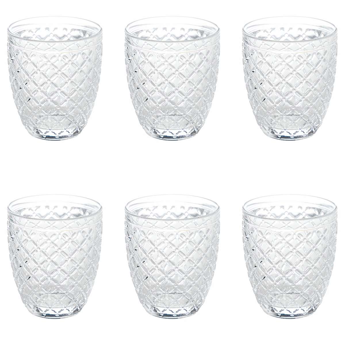 Conjunto de 6 copos de água 325ml em vidro transparente Castle Promoção