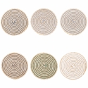 Conjunto de 6 individuais redondos em palha entrançada Ø38cm Spiral Stone Promoção