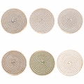 Conjunto de 6 individuais redondos em palha entrançada Ø38cm Spiral Stone Promoção